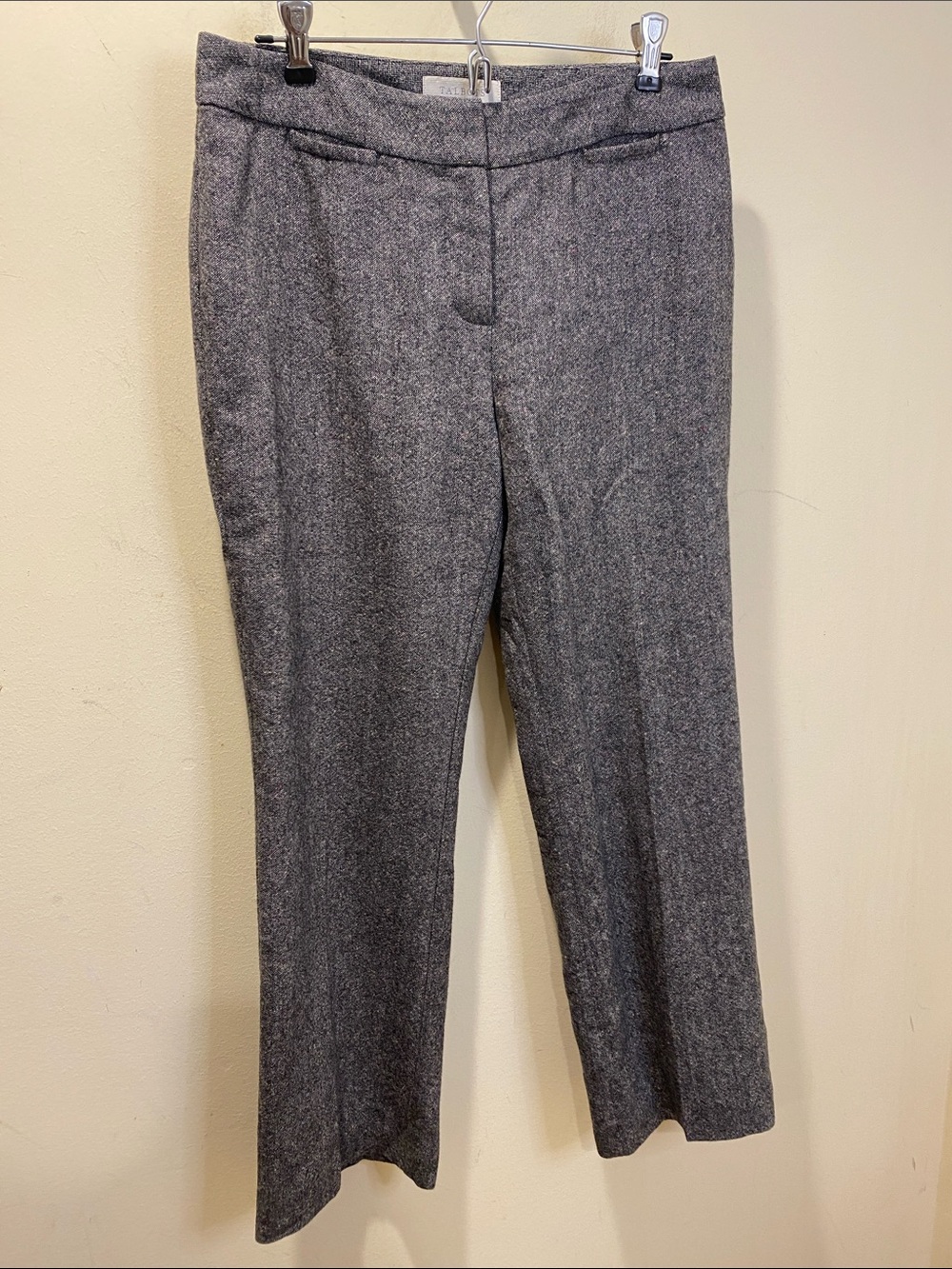 Talbots Gray Tweed Wool Blend Straight-Leg Trousers Sz 6